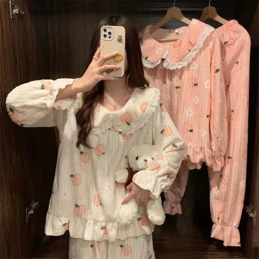 Pyjama Femme Velours fleur