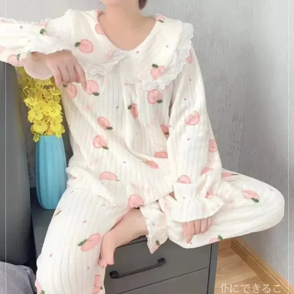 Pyjama Femme Velours fleur