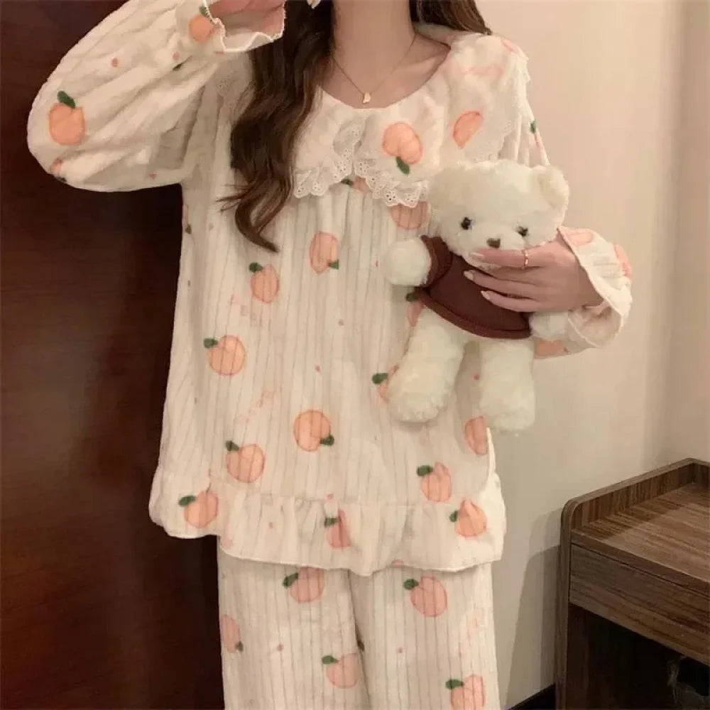 Pyjama Femme Velours fleur