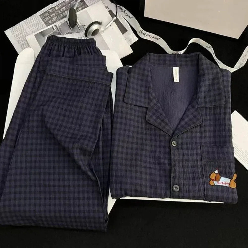 Pyjama Homme à Carreaux chien