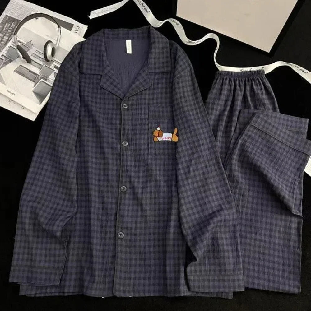 Pyjama Homme à Carreaux chien