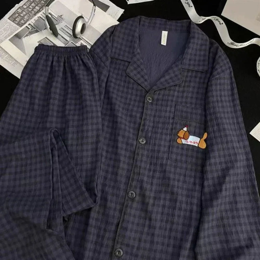 Pyjama Homme à Carreaux chien
