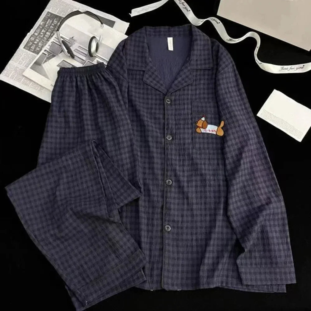 Pyjama Homme à Carreaux chien