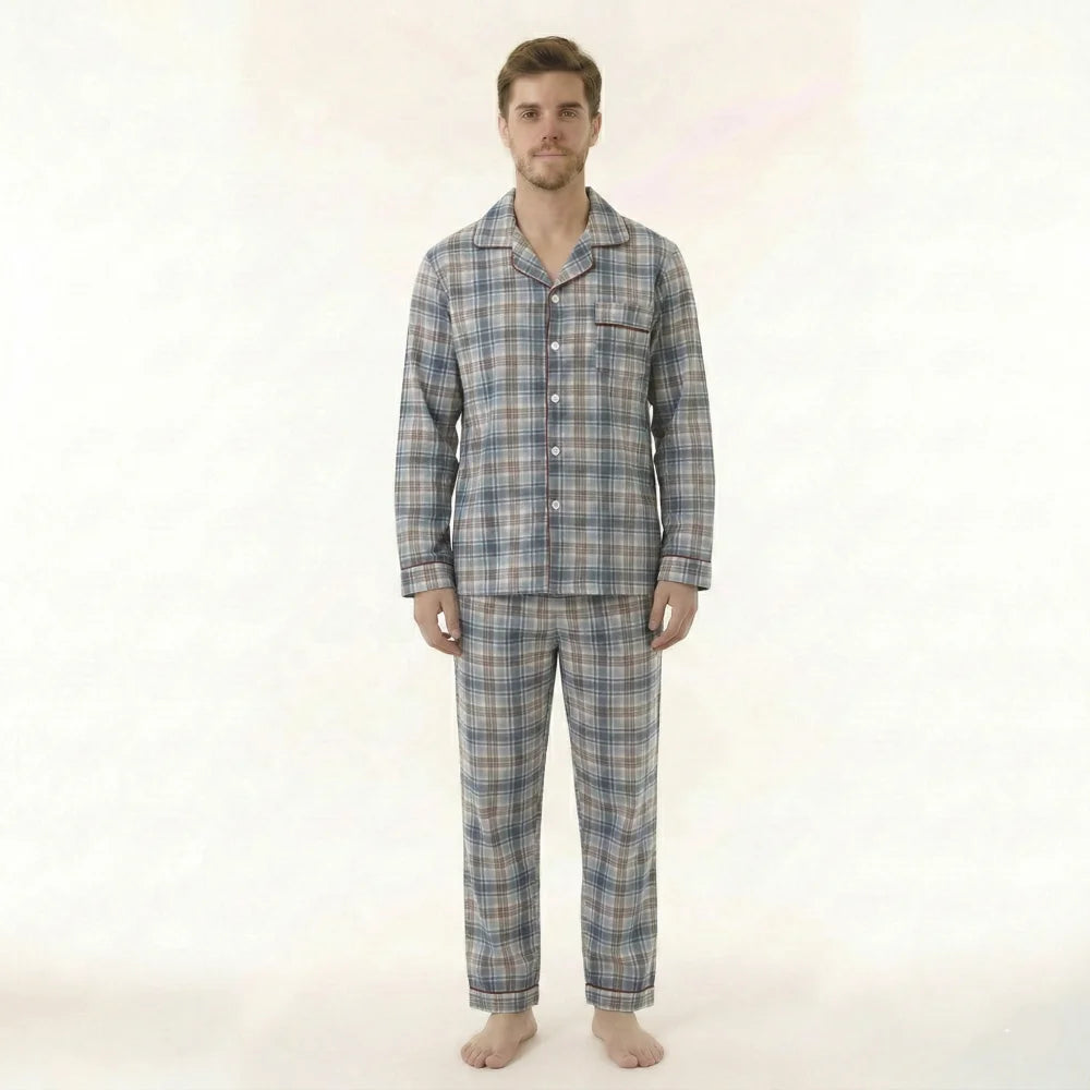Pyjama Homme à Carreaux Coton