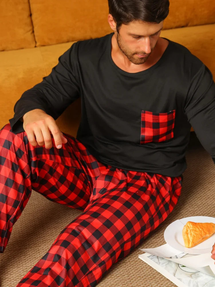 Pyjama Homme à Carreaux - Rouge / M