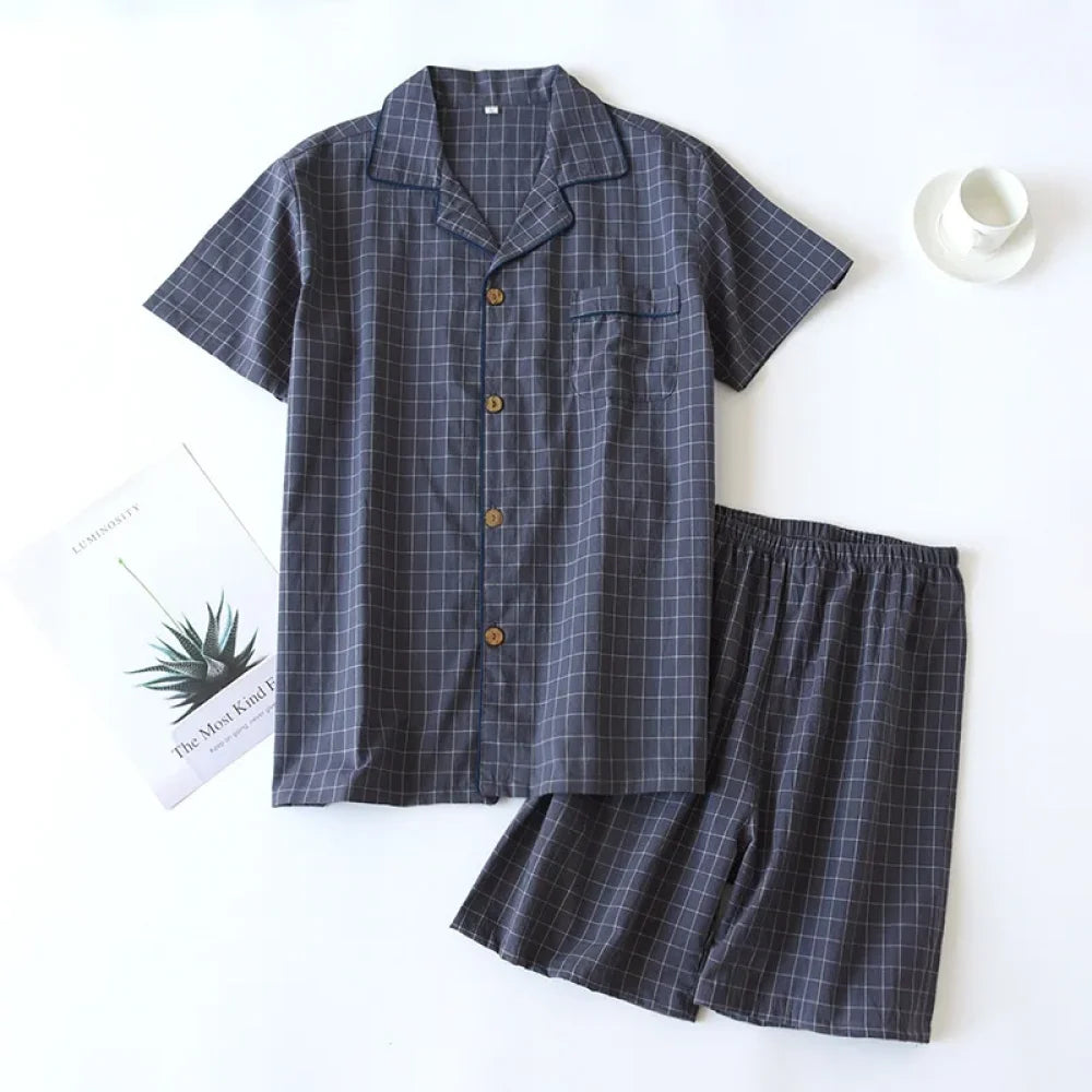 Pyjama Homme Coton à Carreaux été