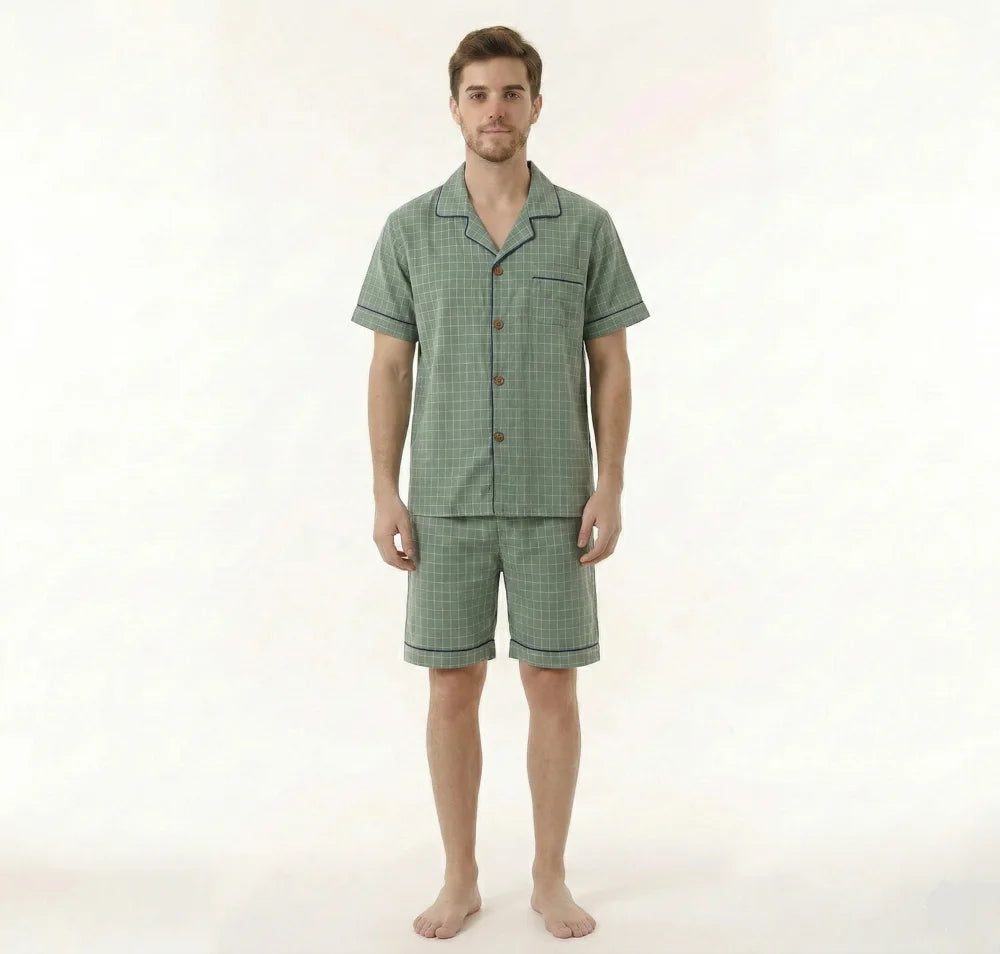 Pyjama Homme Coton à Carreaux été