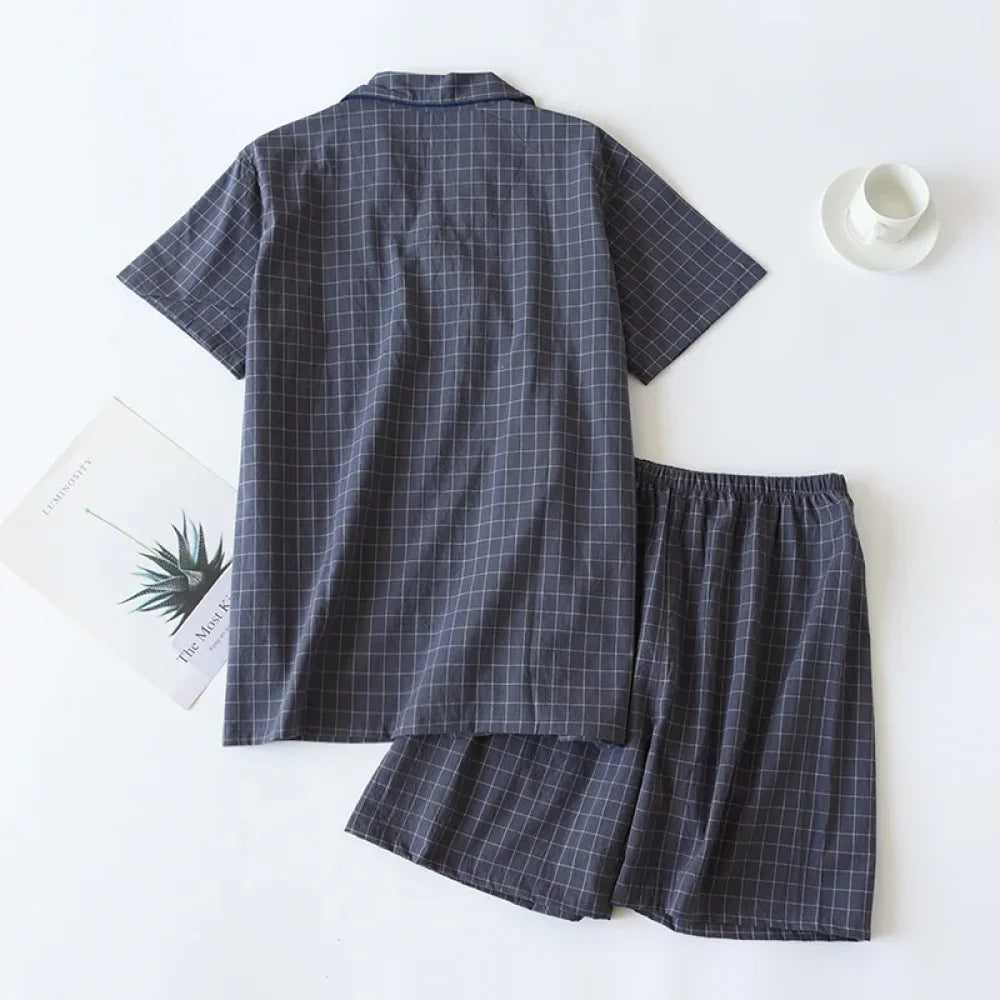 Pyjama Homme Coton à Carreaux été