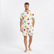 Pyjama Homme Ensemble d’Été en coton forme géométrique