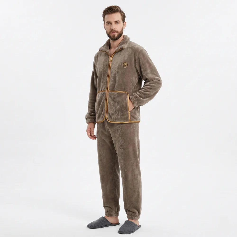 Pyjama Homme Ensemble polaire - Marron / L