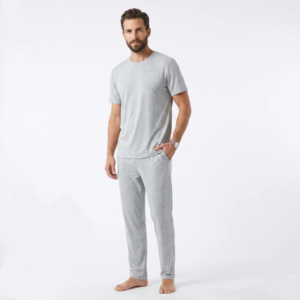 Pyjama Homme Été Ensemble avec t-shirt & pantalon - Gris / M