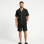Pyjama Homme Été Ensemble - Noir / L