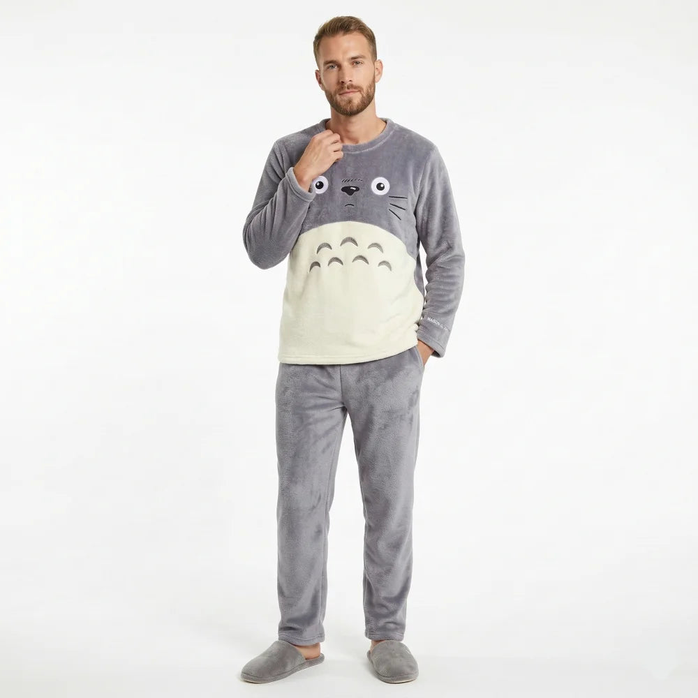 Pyjama Homme Flanelle Kawaii - Gris / L