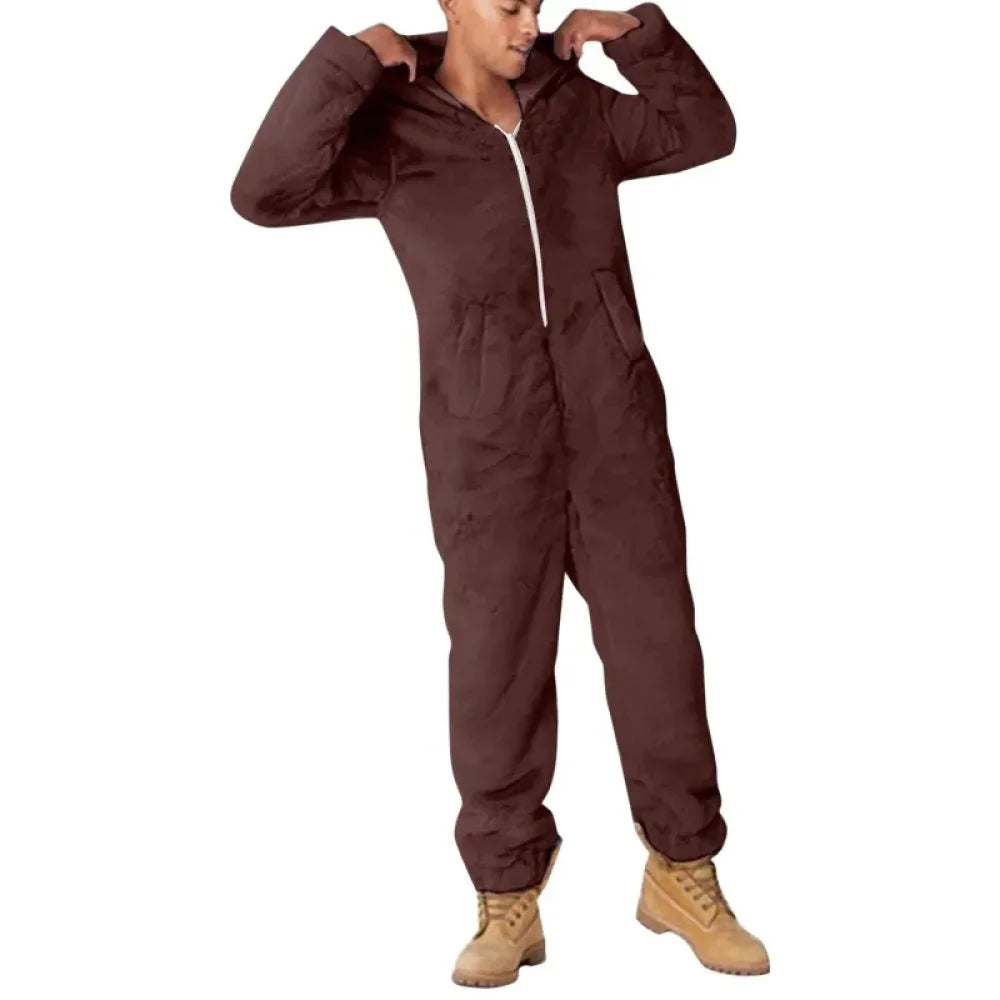 Pyjama Homme Grenouillère velours A PUBLIER SEOKING - Marron / S