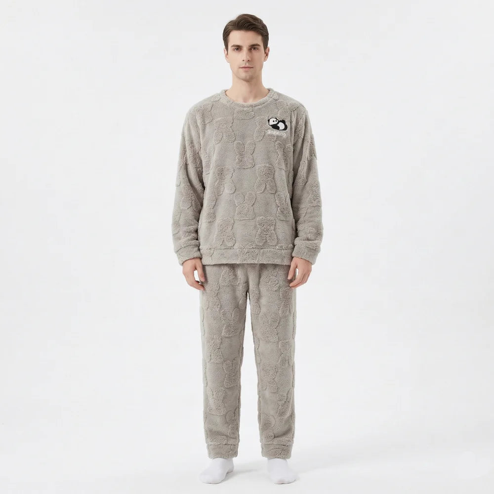 Pyjama Homme Polaire panda - Gris / L