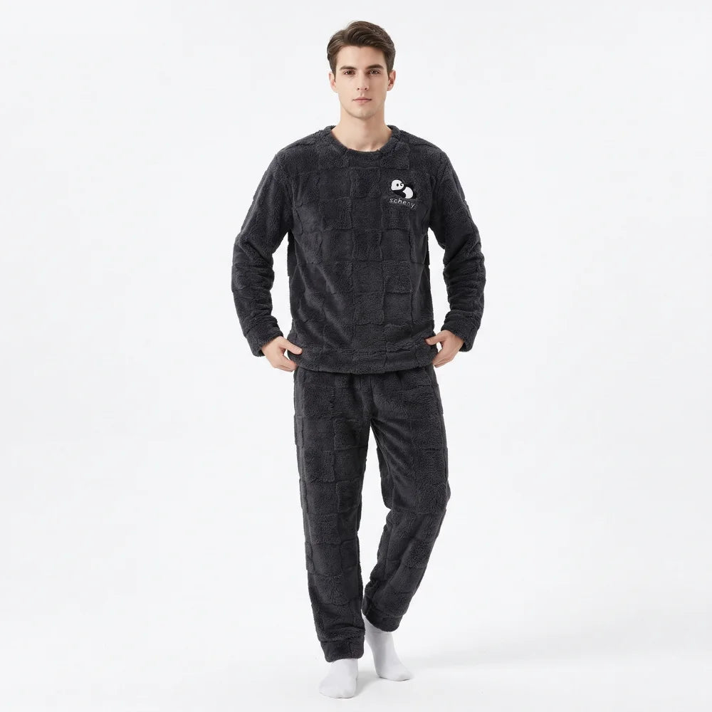 Pyjama Homme Polaire panda - Noir / L