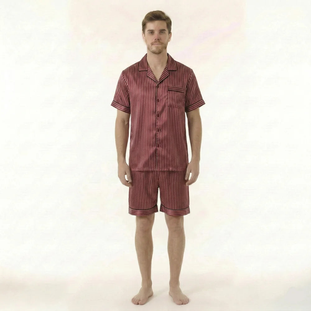 Pyjama Homme Satin de Soie rayé