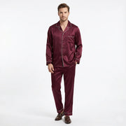 Pyjama Homme Satin Uni - Rouge / M