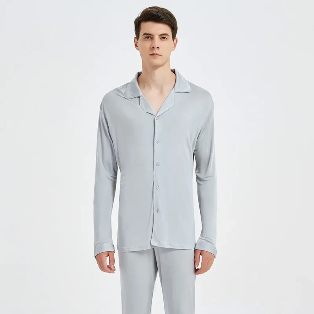 Pyjama Homme Soie Naturelle - Gris / XL